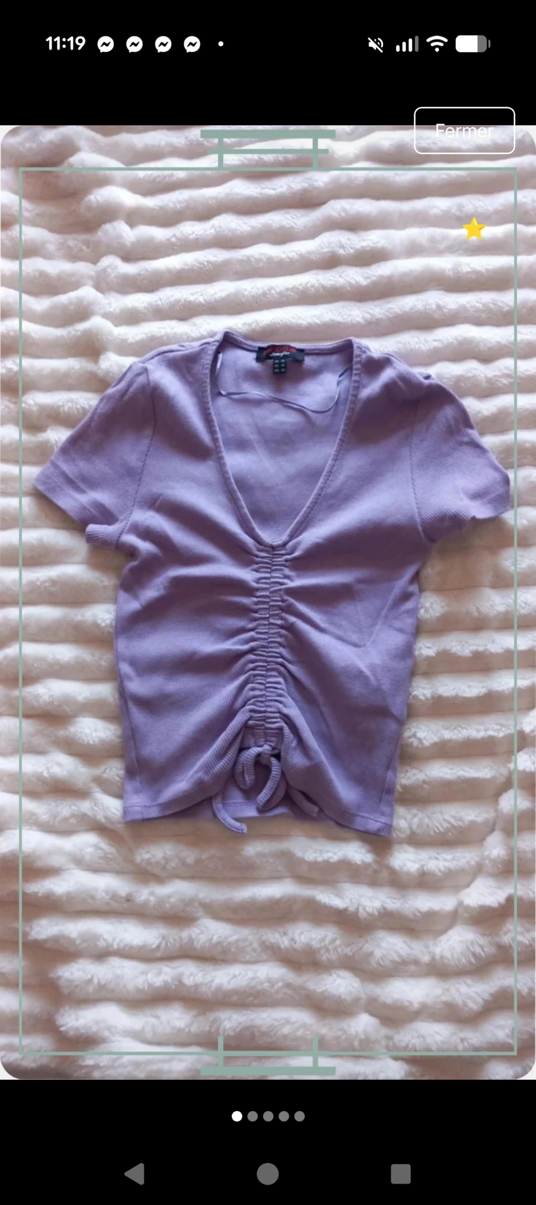 T-shirt crop top côtelé parme / lila Don't Call Me Jennyfer - Taille XS